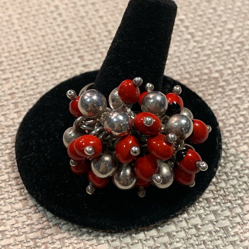 HUAYRURO seeds  and silver with movement ring
